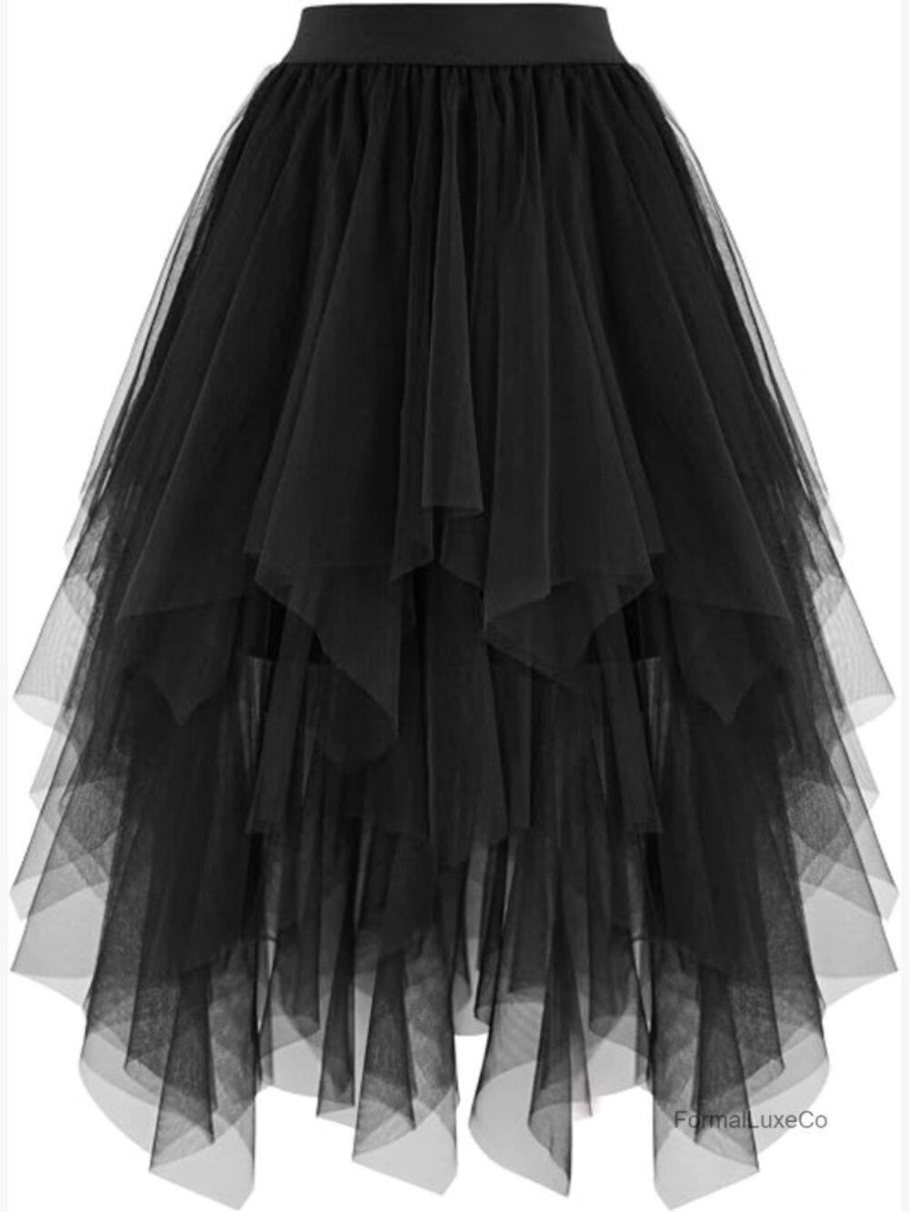 High Low Tulle Skirt Midi Length Layered Puffy Tutu Skirt